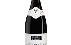 Red wine bottle from France. Beaujolais Villages AOP Georges Duboeuf. Burgundy, France